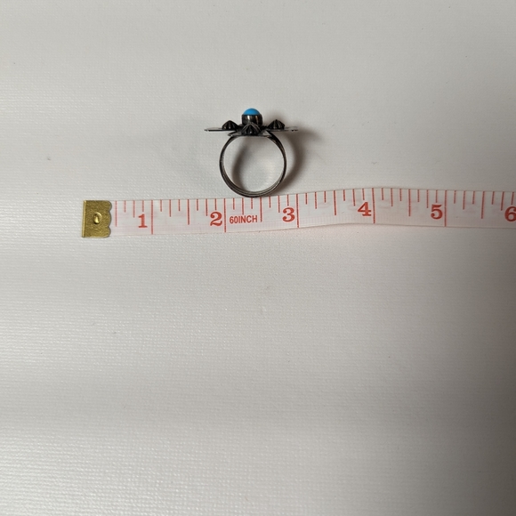 Turquoise & silver cross ring - Picture 6 of 6